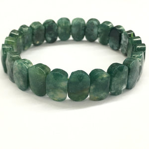 Moss Agate Faceted Oval 8X14mm Bracelet