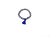 Matte Treated Color Jade Gray Tassel Bracelet 8Mm