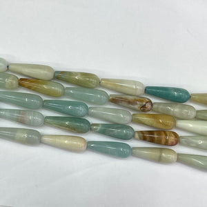 Black Cloudy Amazonite Teardrop 10X30mm