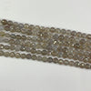 Grey Agate Faceted Puff Coin 6mm