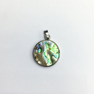 Abalone Puff Coin Shape Pendant 22mm