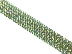 Glass Ab Green Round Beads 12Mm