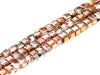 Thunder Polish Glass Crystal Rose Gold Faceted Cube(60Cm) 6X6Mm
