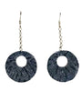 blue sponge coral Dark Gray Round Earrings