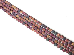 Matte Hematite Rose Rainbow Shell 10Mm