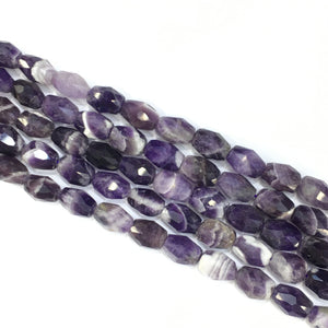 Dogtooth Amethyst Faceted Rice Beads 10X14mm