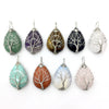 Assorted Stone Pear Shape Pendant 25X35mm