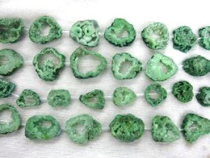 Colored Agate Druzy Green Free Form Slab 25-50Mm