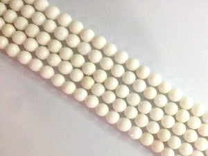 Color Jade White Faceted Rounds 8Mm