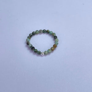 African Turquoise Faceted Beads Ring 3mm