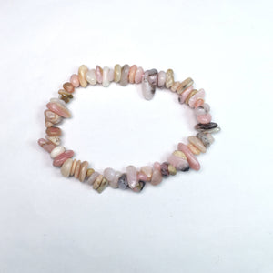 Pink Opal Chips 5X8mm Bracelet