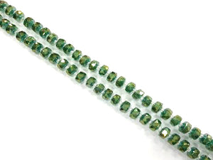 Glass Seagreen Faceted Roundel 5X8Mm