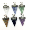 Assorted Stone Triangle Shape Pendant 30X40mm