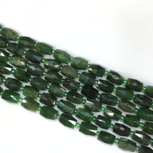 Canadian JadeFaceted Rice Beads 10X14mm