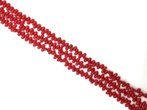 Bamboo Coral Red Teardrop Horizontal Hole 4X6Mm