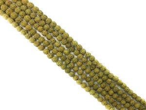 Lava Stone Ab Wheat Round Beads 6Mm