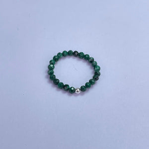 Malachite Faceted Beads Ring 3mm