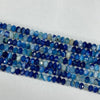 Blue Banded Agate Faceted Roundel 4X6mm