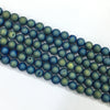 Plated Green Color Agate Druzy Round Beads 10mm