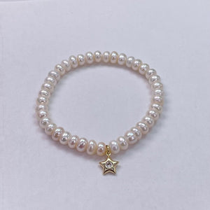 Genuine Natural Freshwater Pearl Bracelet With Gold Finish Copper Base Metal 01