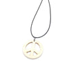 Synthetic White Howlite Peace Pendant 45mm Leather Cord Necklace