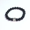 Shungite Round Beads With Cube Accessory Bracelet 8mm