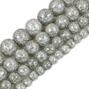 Gray Cracked Glass Round Beads 6mm