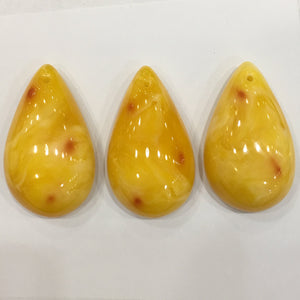 Synthetic Amber Oval Pendant 36X63mm