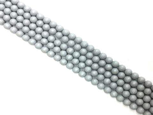 Matte Shell Pearl Gray Faceted Rounds 12Mm
