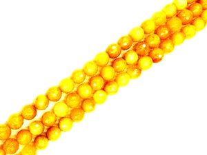 Old Yellow Jade Faceted Rounds 4Mm