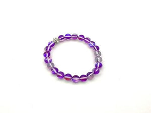 Candy Color Glass Shamballa Purple Bracelet 8Mm