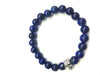 Lapis Silver Skull Beadad Bracelet 8Mm