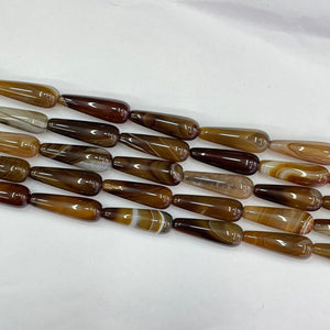 Brown Agate Teardrop 10X30mm