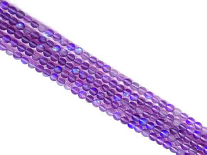 Matte Candy Color Glass Purple Round Beads 6Mm
