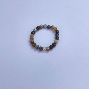 Pietersite Faceted Beads Ring 3mm