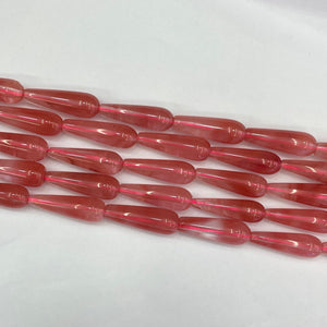 Cherry Quartz Teardrop 10X30mm