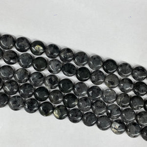 Black Labradorite Puff Coin 14mm