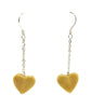 natural bamboo coral Heart Shaped Dangling Earrings