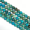 Turquoise Blue Impression Jasper Big Hole Round Beads 10mm