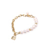 Fresh Water Pearl With Lock Pendant Copper Bracelet