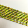 Yellow Green Impression Jasper Tube 4X13mm