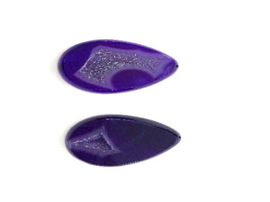 Color Agate Purple Teardrop Pendant 30X40-40X50