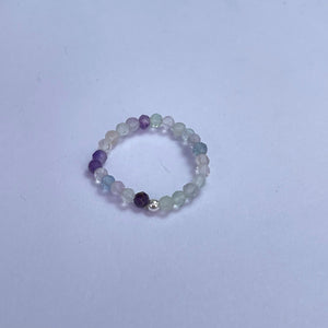 Fluorite Faceted Beads Ring 3mm