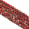 Red Impression Jasper Big Hole Round Beads 10mm