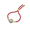 Copper Evil Eye Coin 16mm Polyester Rope Bracelet