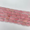 Rose Quartz Irregular Tube 7X12-8X14mm