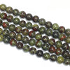 Dragon Blood jasper Big Hole Round Beads 8mm