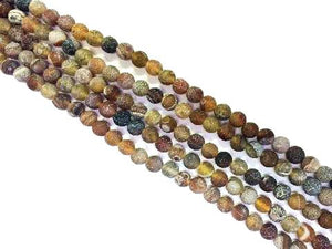 Matte Agate Brown Round Beads 8Mm