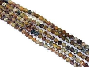 Matte Agate Brown Round Beads 12Mm