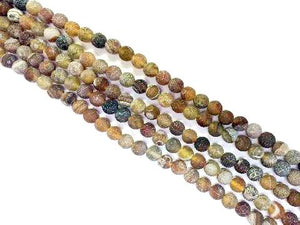 Matte Agate Brown Round Beads 6Mm